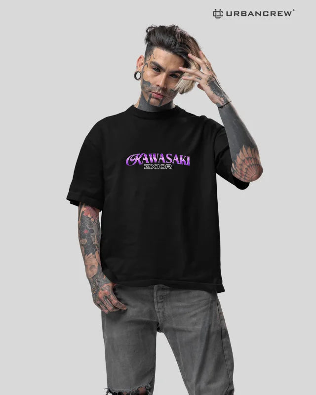 Kawasaki: ZX-10R Bike Print Oversized T-Shirt