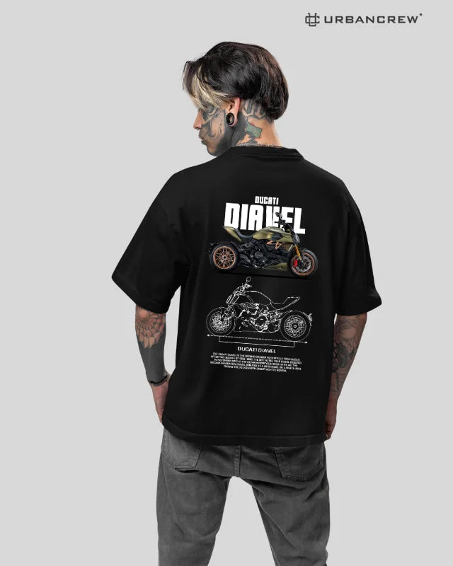 Ducati: Diavel Bike Print Oversized T-Shirt