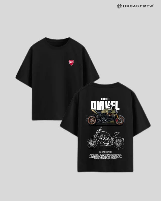 Ducati: Diavel Bike Print Oversized T-Shirt