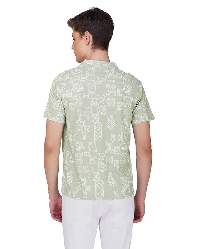 Light Green Floral Printed Shirt