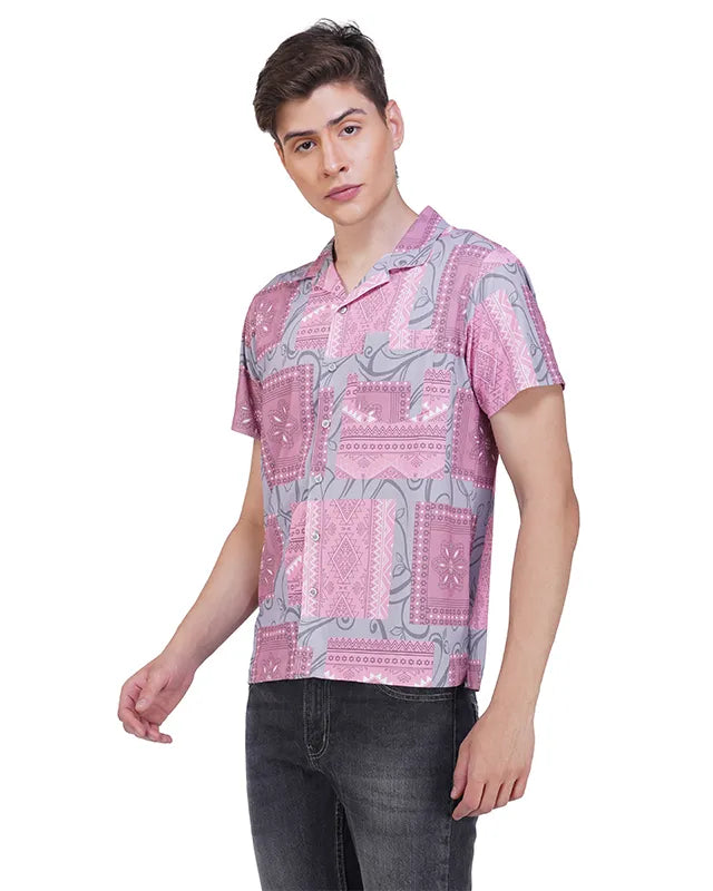 Light Pink Bandana Printed Shirt