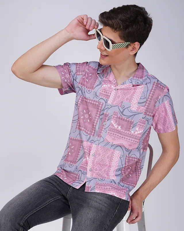 Light Pink Bandana Printed Shirt