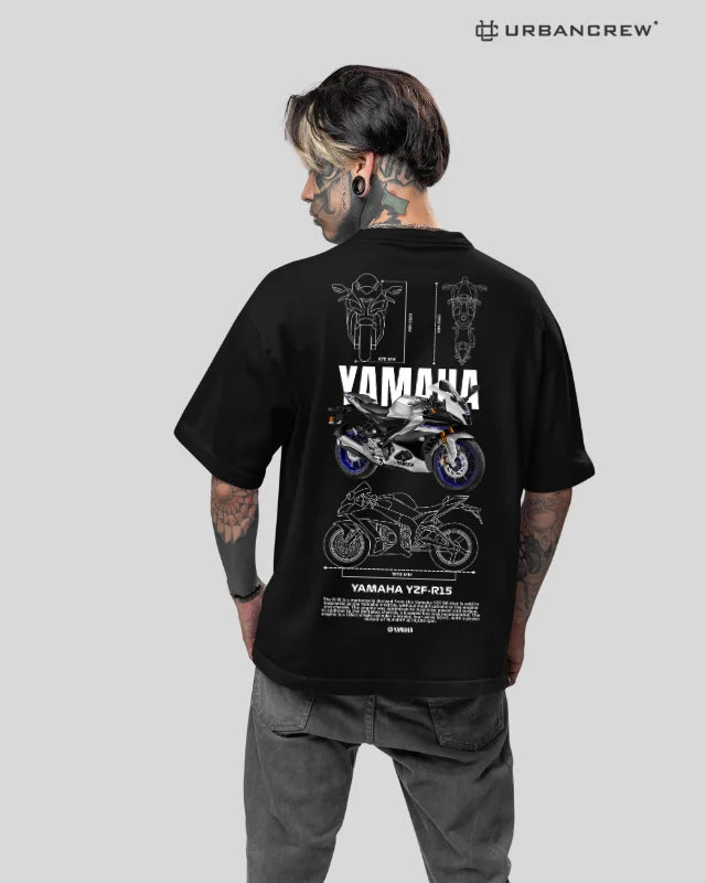 Yamaha: YZF-R15 Bike Print Oversized T-Shirt