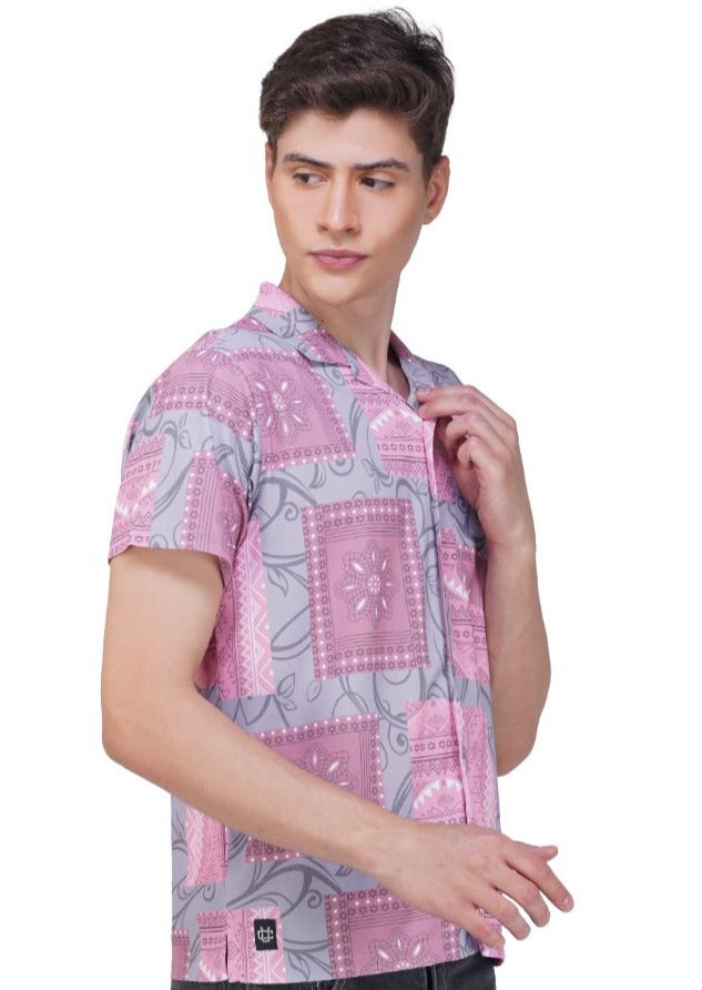 light pink printed shirts for men urbancrew