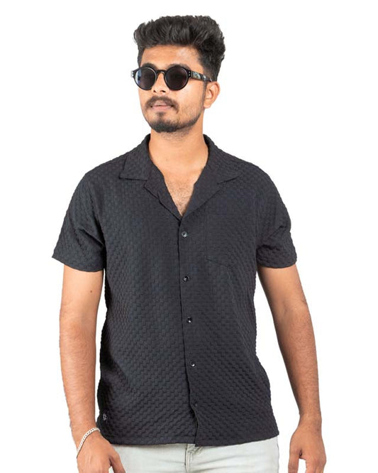 Galaxy Black Textured Shirt