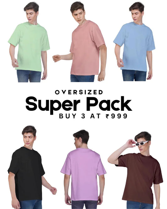 Pick Any 3 - Plain Oversized T-Shirt Combo