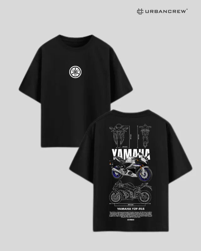 Yamaha: YZF-R15 Bike Print Oversized T-Shirt